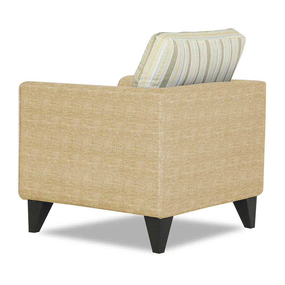 Adorn India Lawson Stripes 1 Seater Sofa (Beige)