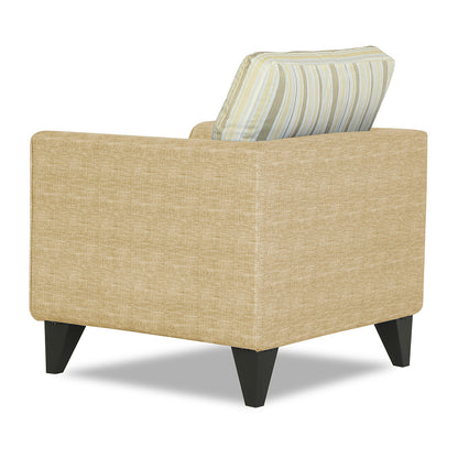 Adorn India Lawson Stripes 1 Seater Sofa (Beige)