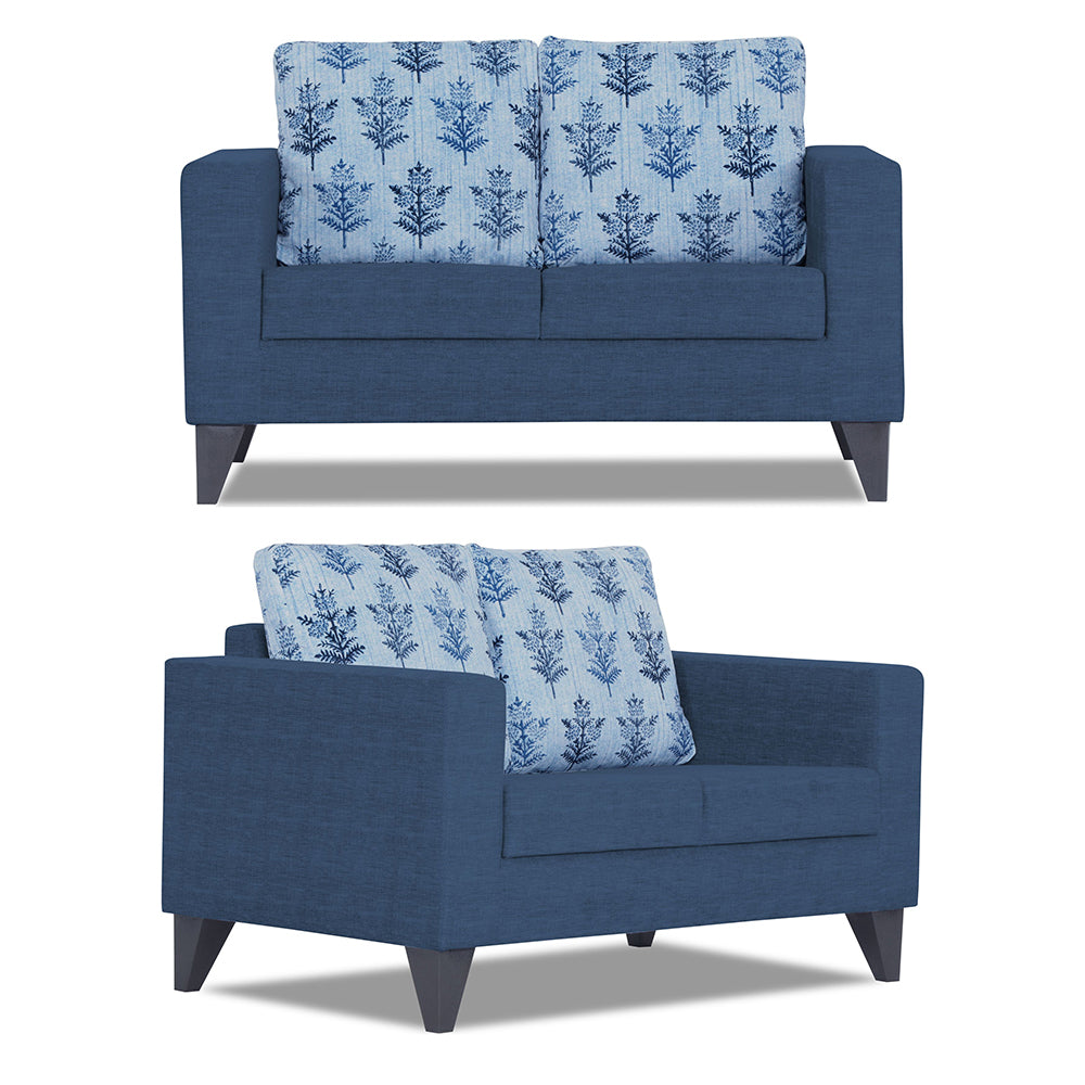 Adorn India Straight line Plus Leaf 3+2+1 6 Seater Sofa Set (Blue) (3 Year Warranty)