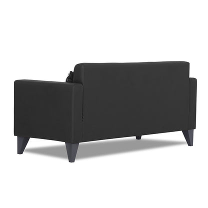 Adorn India Bladen Leatherette 2 Seater Sofa (Black)