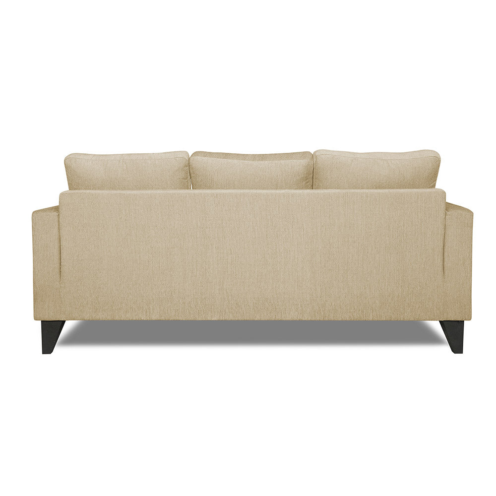 Adorn India Hallton L Shape 4 Seater Sofa Set Digital Print (Beige) (3 Year Warranty)