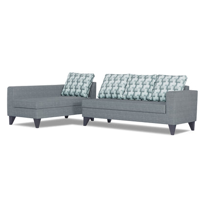 Adorn India Beetle Plus Bricks L Shape 6 Seater Sofa Set (Left Hand Side) (Grey) (3 Year Warranty)