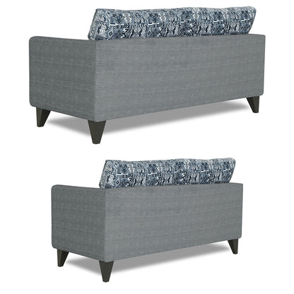 Adorn India Sheldon Craftys 3+2 5 Seater Sofa Set with Centre Table (Grey)