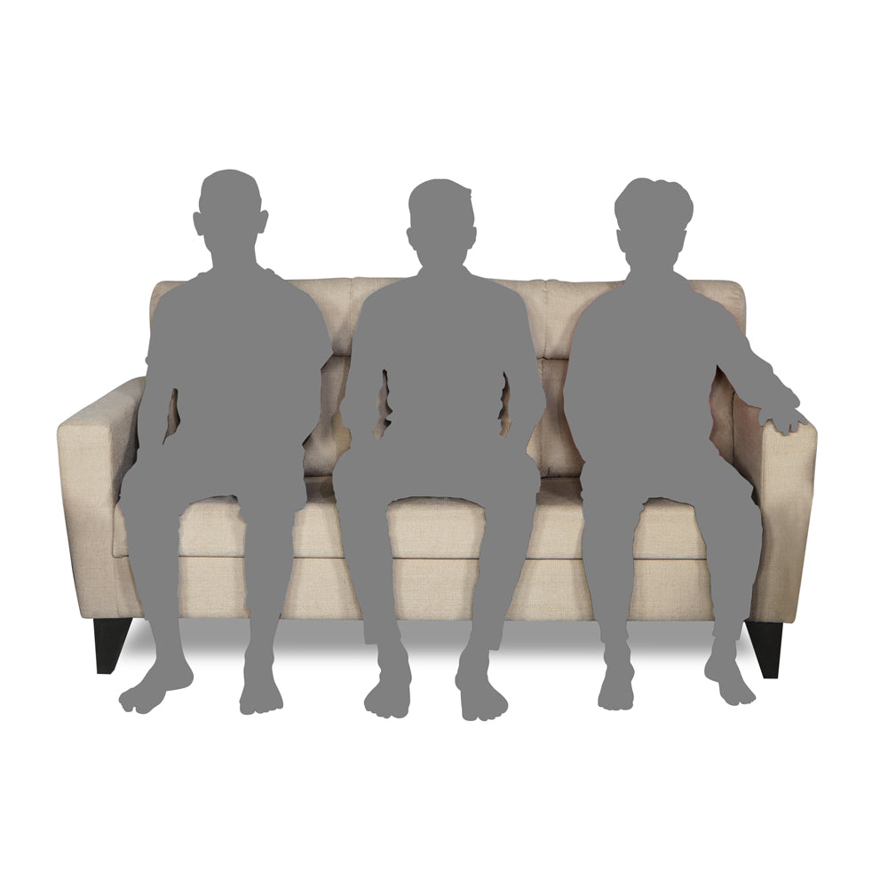 Adorn India Cardello 3 Seater Sofa (Beige) (3 Year Warranty)