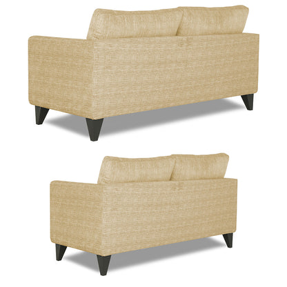 Adorn India Enzo Decent 3+2 5 Seater Sofa Set with Centre Table (Beige)
