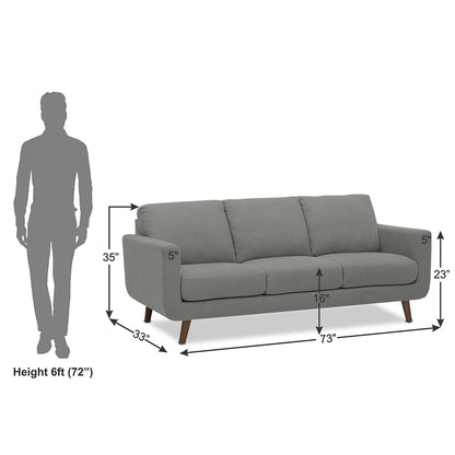 Adorn India Damian 3 Seater Sofa (Grey) (3 Year Warranty)
