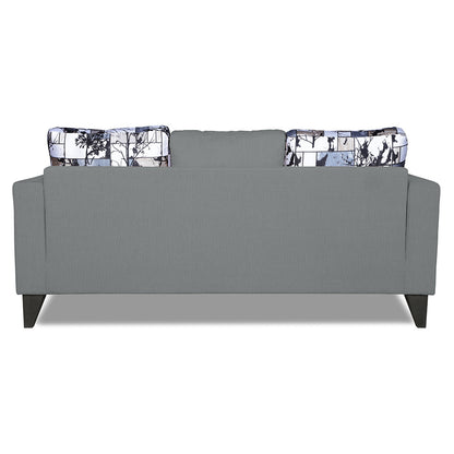 Adorn India Hallton Digitel Print Cushion 3 Seater Sofa (Grey) (3 Year Warranty)
