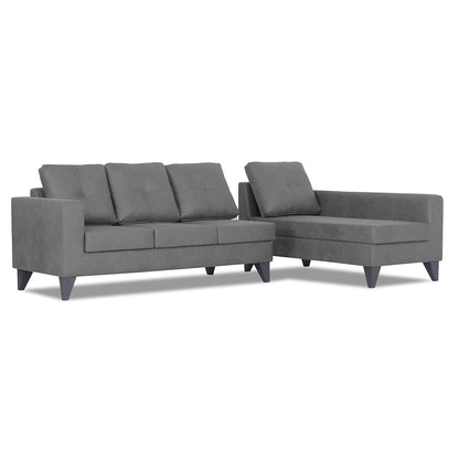 Adorn India Haddin Premium L Shape 6 Seater Sofa Set (Right Hand Side) (Grey)