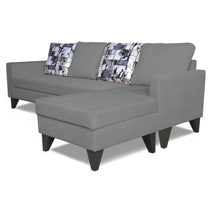 Adorn India Hallton L Shape 5 Seater Sofa Set Digitel Print (Right Hand Side) (Grey) (3 Year Warranty)