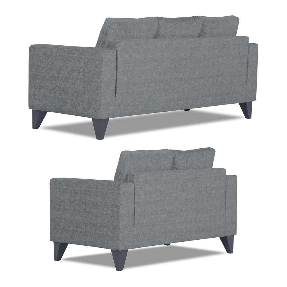 Adorn India Hallton Tufted 3-2 Five Seater Sofa Set (Grey) (3 Year Warranty)