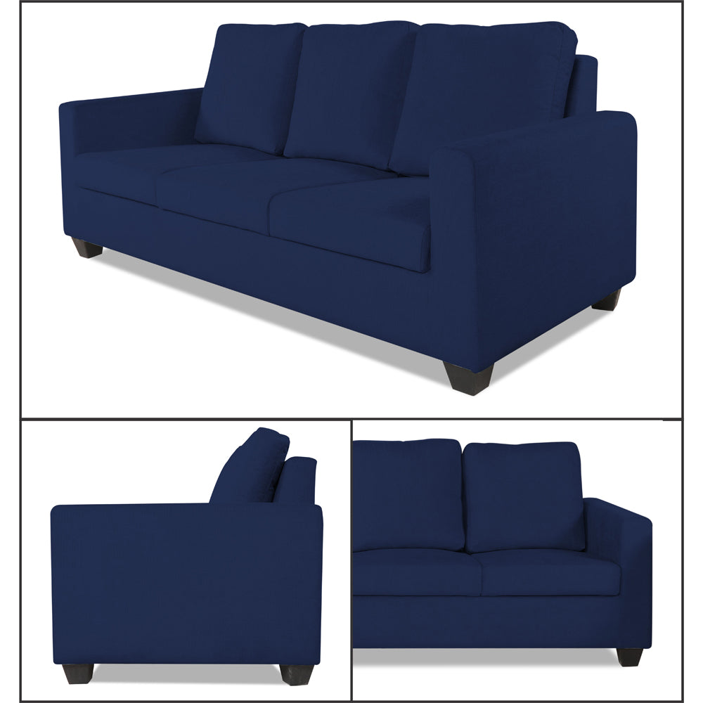 Adorn India Russell 3-1-1 Five Seater Sofa Set (Blue, Wood)