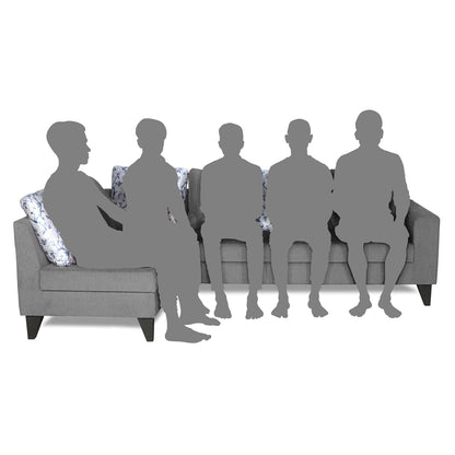 Adorn India Bryson L Shape 6 Seater Sofa Set Plain (Left Hand Side) (Grey) (3 Year Warranty)