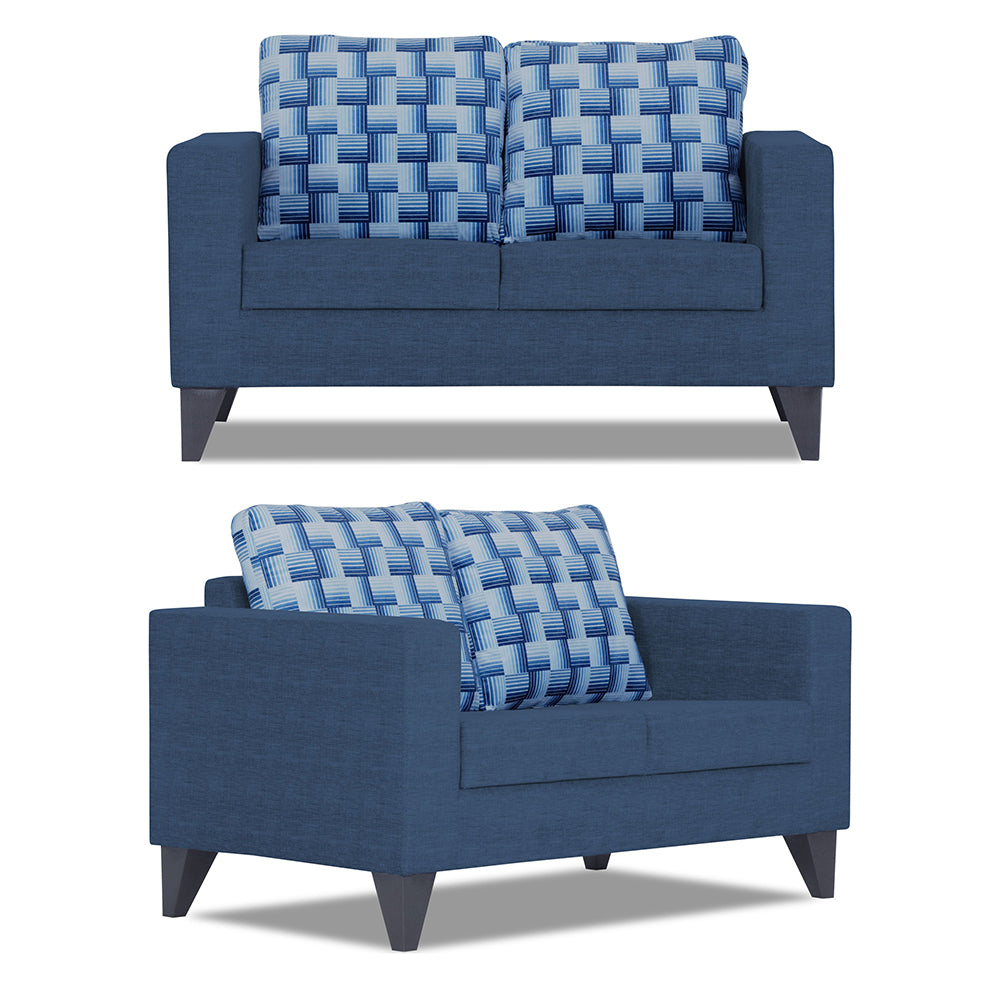 Adorn India Straight line Plus Bricks 3+2+1 6 Seater Sofa Set (Blue) (3 Year Warranty)