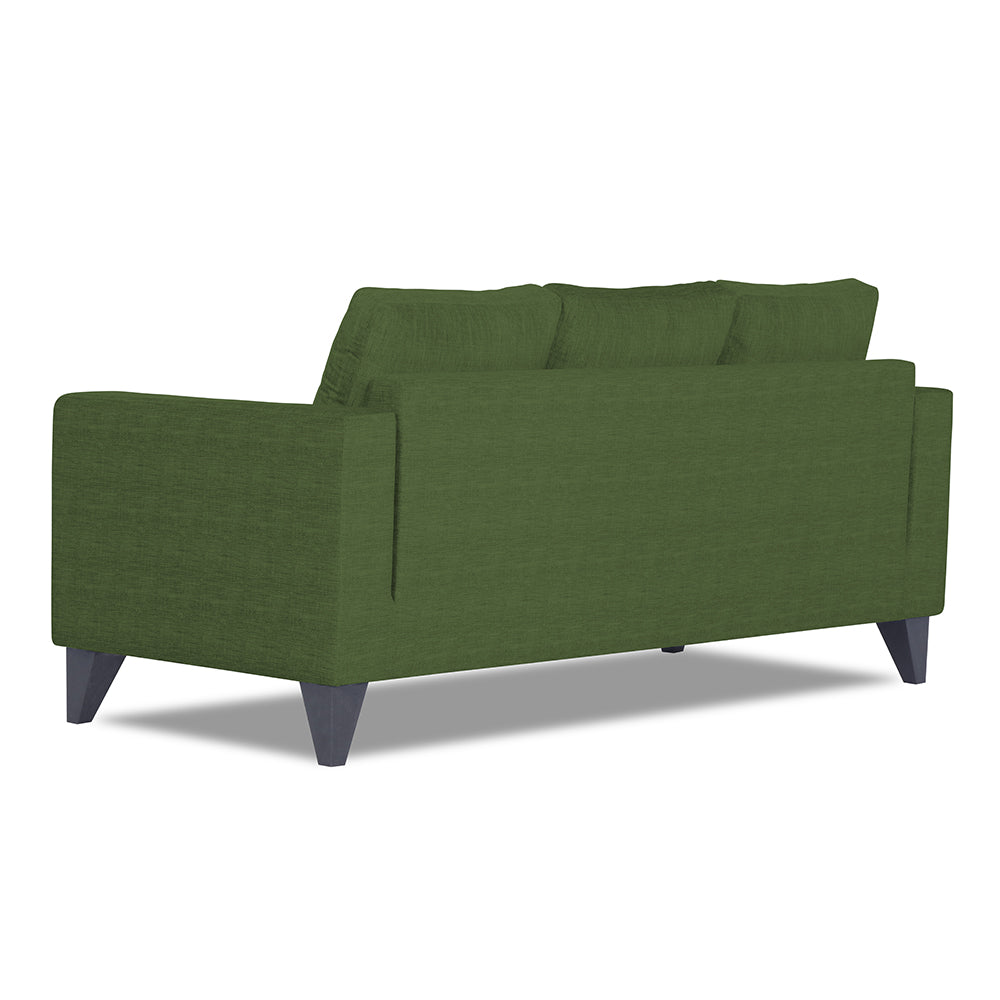 Adorn India Hallton Plain 3 Seater Wood Sofa (Green) (3 Year Warranty)