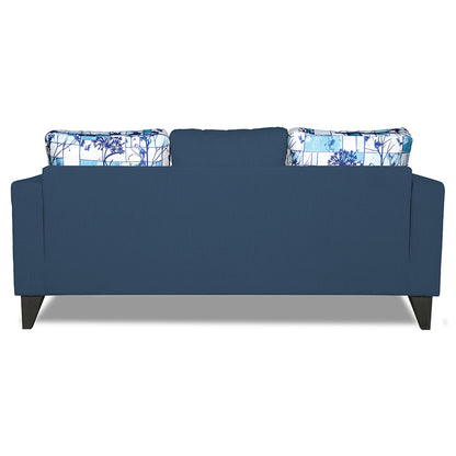Adorn India Hallton Digitel Print Cushion 3 Seater Sofa (Blue) (3 Year Warranty)
