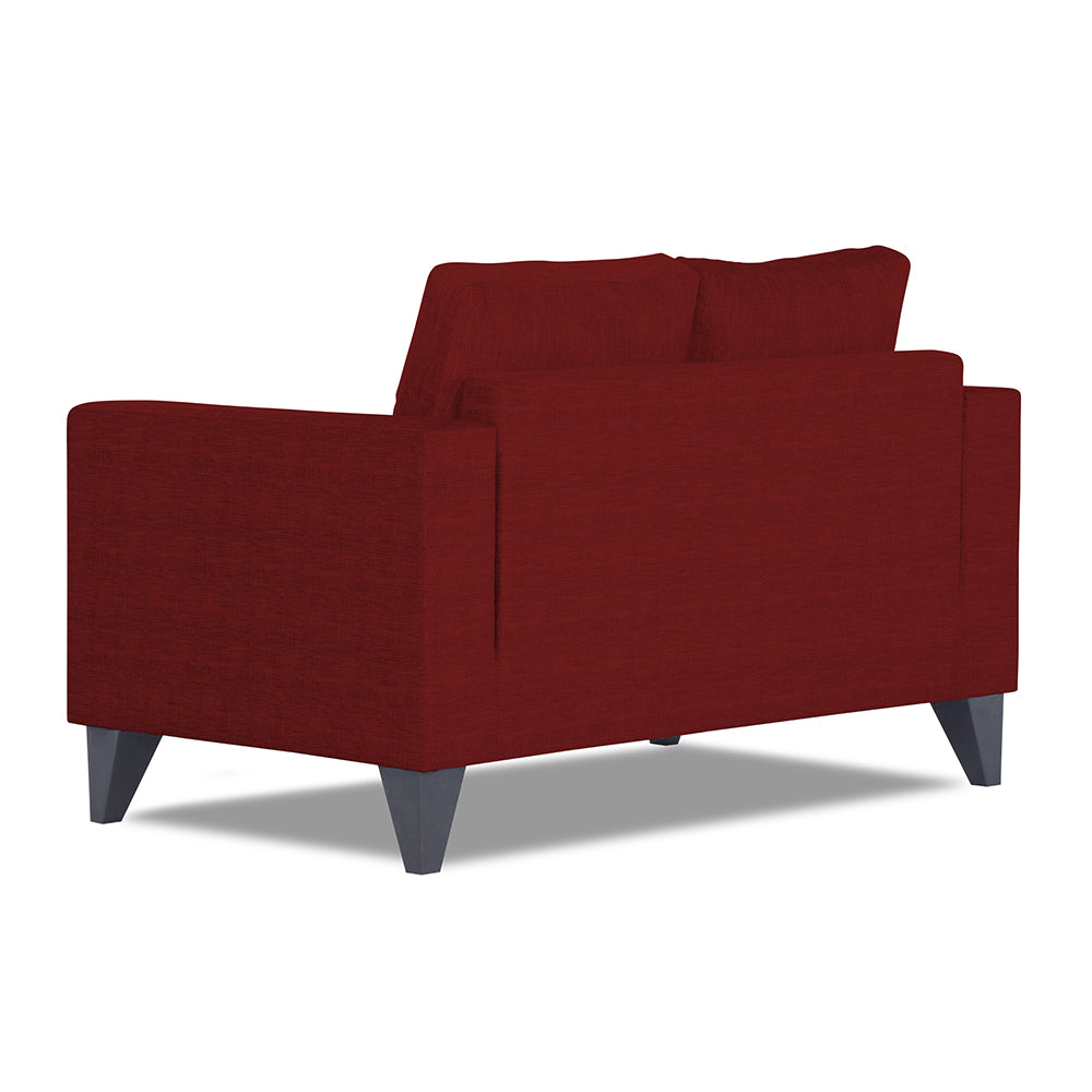 Adorn India Hallton Plain 2 Seater Sofa (Maroon) (3 Year Warranty)