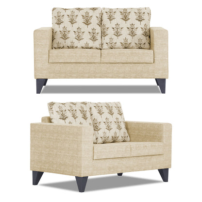 Adorn India Straight line Plus Leaf 3+2 5 Seater Sofa Set (Beige) (3 Year Warranty)