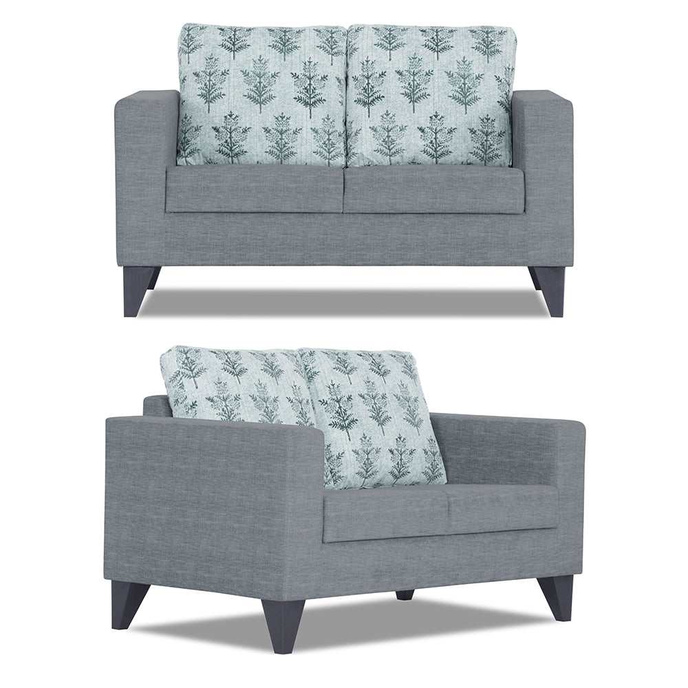 Adorn India Straight line Plus Leaf 3+2 5 Seater Sofa Set (Grey) (3 Year Warranty)