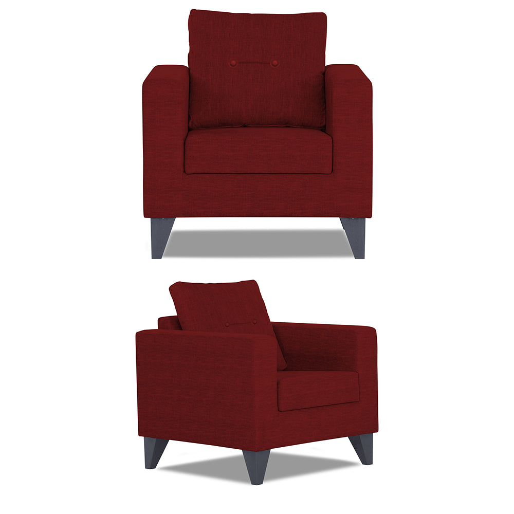 Adorn India Hallton Tufted 3+2+1 6 Seater Sofa Set (Maroon) (3 Year Warranty)