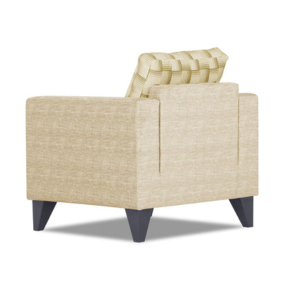 Adorn India Straight line Plus Bricks 1 Seater Sofa (Beige) (3 Year Warranty)