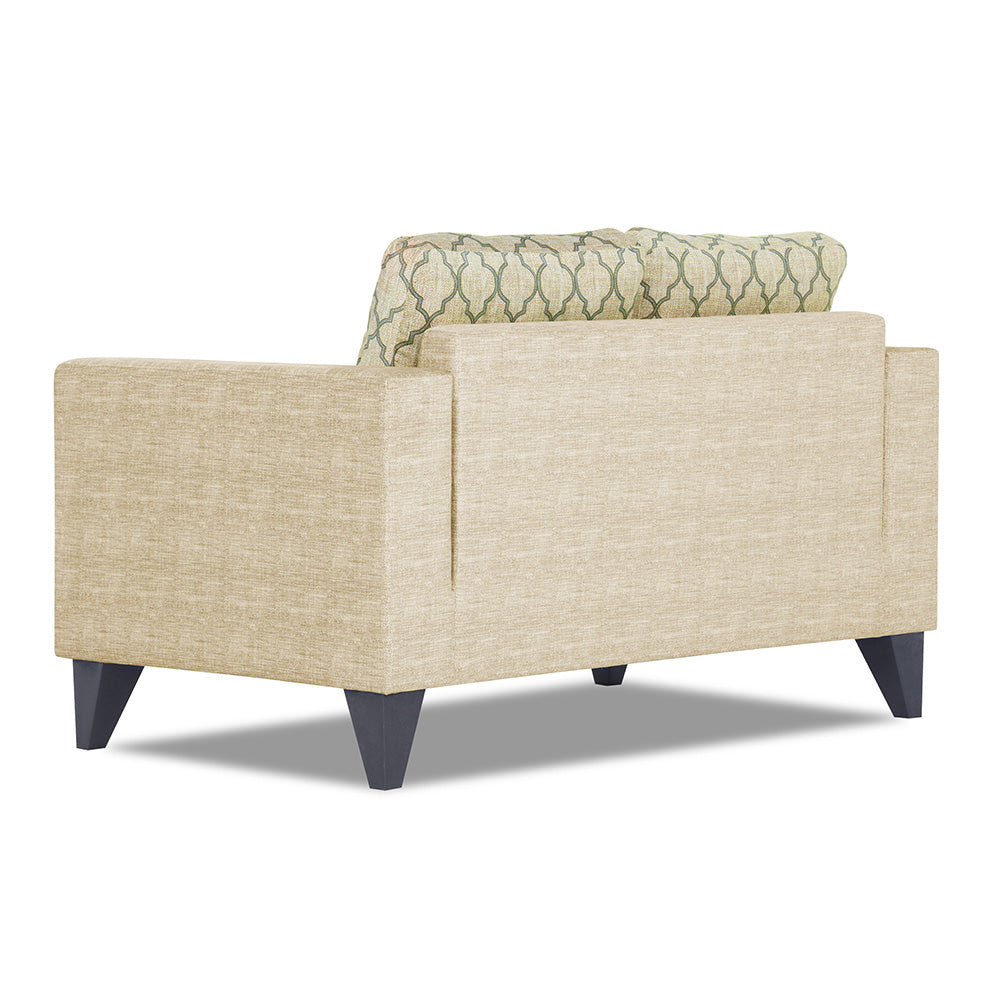 Adorn India Straight line Plus Blossom 2 Seater Sofa (Beige) (3 Year Warranty)