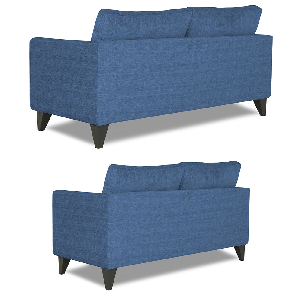 Adorn India Enzo Decent 3+2 5 Seater Sofa Set with Centre Table (Blue)