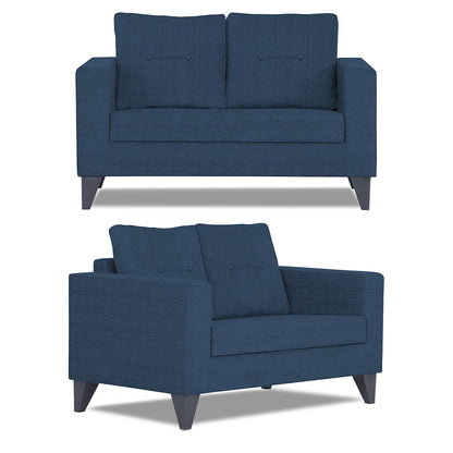 Adorn India Hallton Tufted 3-2-1 Six Seater Sofa Set (Blue) (3 Year Warranty)