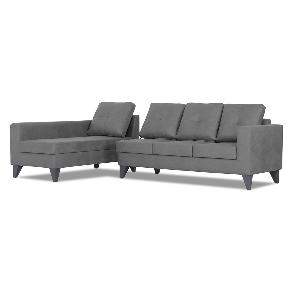 Adorn India Haddin Premium L Shape 6 Seater Sofa Set (Left Hand Side) (Grey)