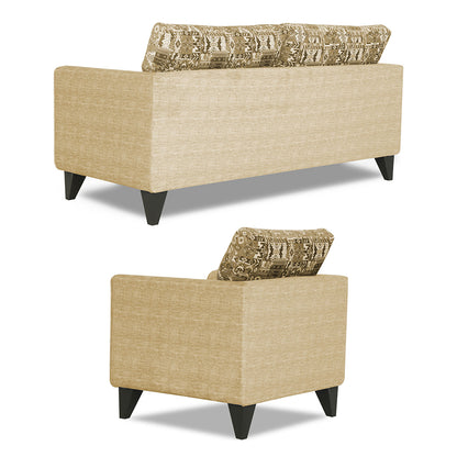 Adorn India Sheldon Craftys 3+1+1 5 Seater Sofa Set with Centre Table (Beige)
