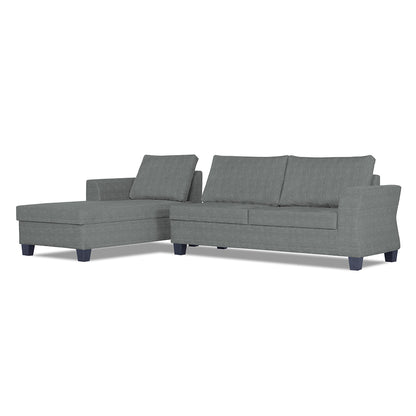 Adorn India Valencia Plus Decent L Shape 6 Seater Sofa Set (Left Hand Side) (Grey)