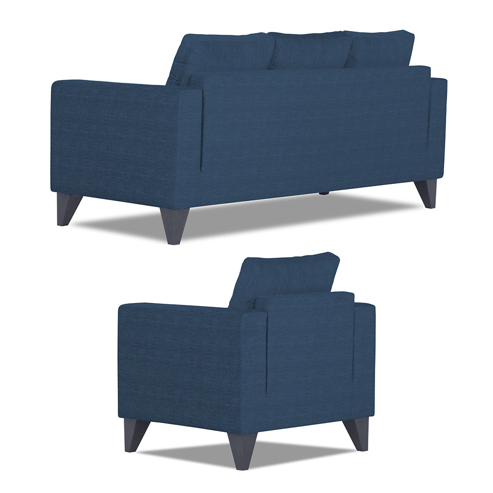 Adorn India Hallton Plain 3-1-1 5 Seater Sofa Set (Blue) (3 Year Warranty)