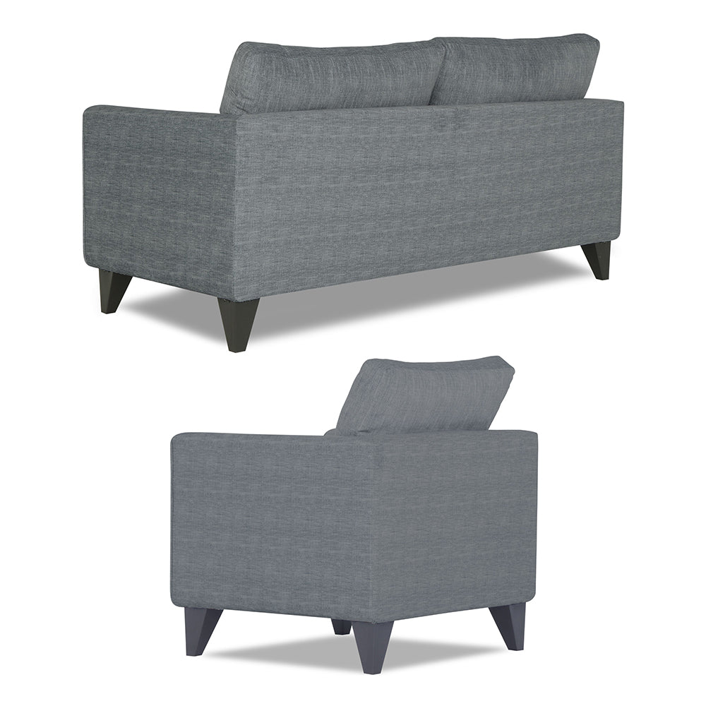 Adorn India Enzo Decent 3+1+1 5 Seater Sofa Set with Centre Table (Grey)