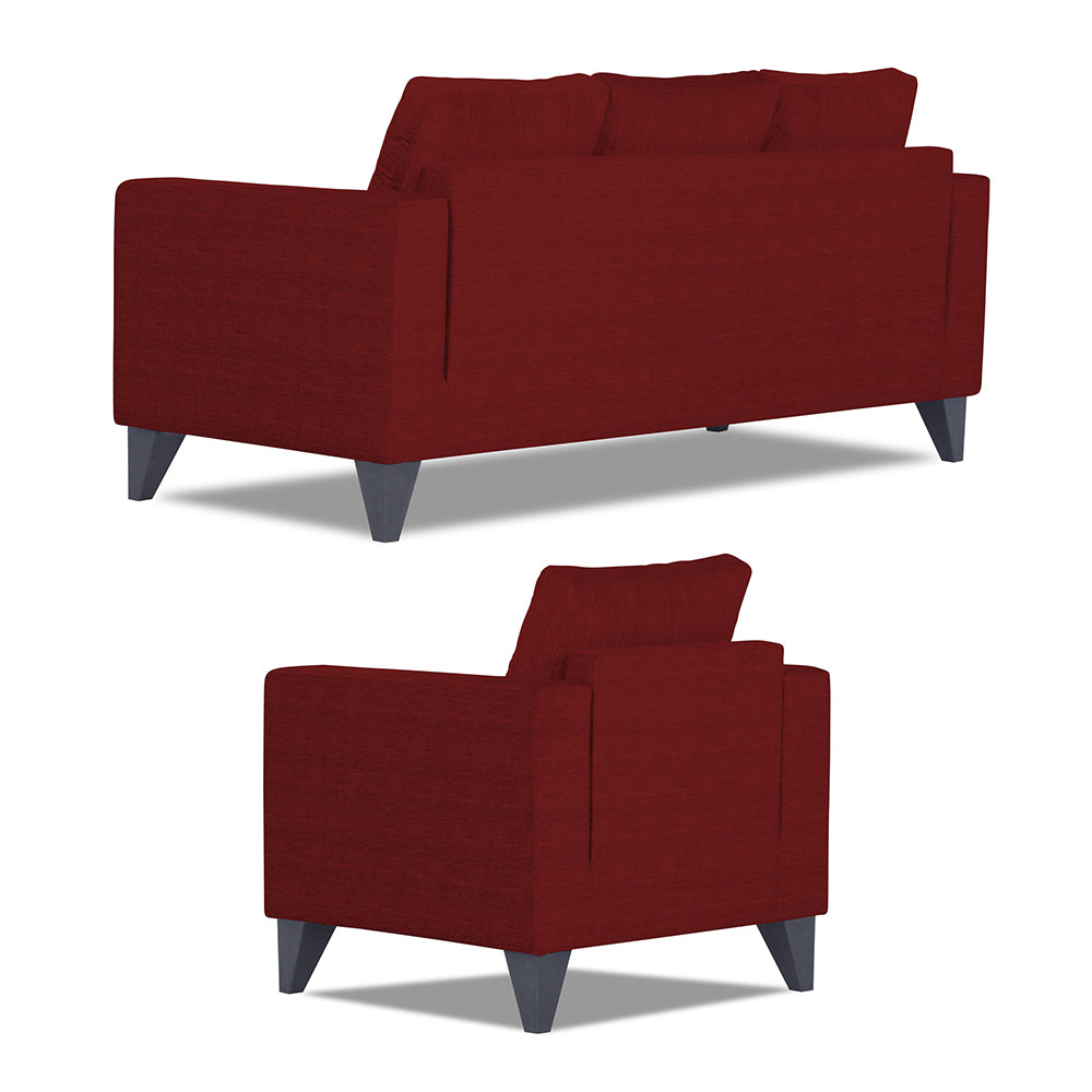 Adorn India Hallton Tufted 3+1+1 5 Seater Sofa Set (Maroon) (3 Year Warranty)
