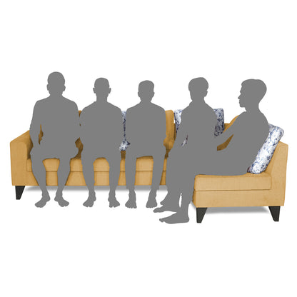 Adorn India Bryson L Shape 6 Seater Sofa Set Digitel Print (Right Hand Side) (Beige) (3 Year Warranty)