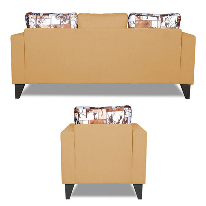 Adorn India Hallton Digitel Print Cushion 3+1+1 5 Seater Sofa Set (Beige) (3 Year Warranty)