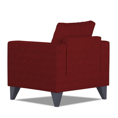 Adorn India Hallton Plain 1 Seater Sofa (Maroon) (3 Year Warranty)