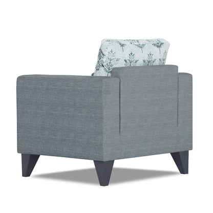 Adorn India Straight line Plus Leaf 1 Seater Sofa (Grey) (3 Year Warranty)