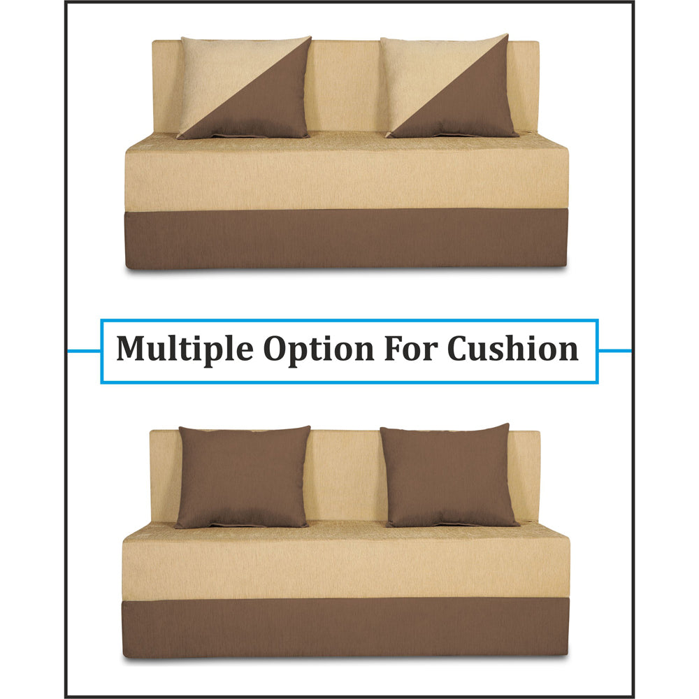 Adorn India Easy Desmond 2 Seater Sofa Cum Bed 4 X 6 (Brown & Beige) (1 Year Warranty)