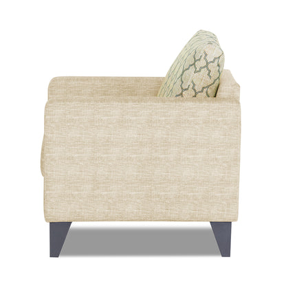 Adorn India Straight line Plus Blossom 3 Seater Sofa (Beige) (3 Year Warranty)