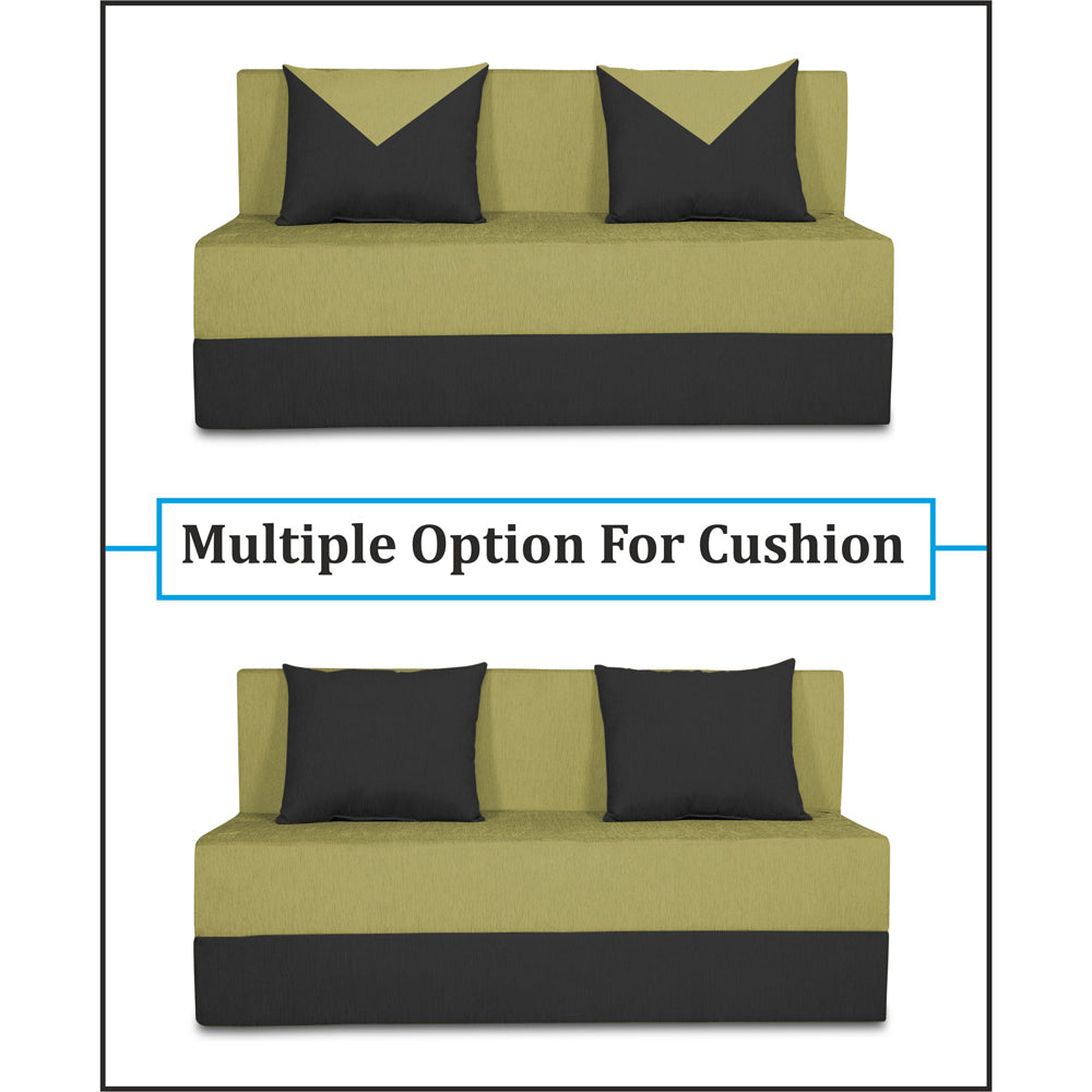 Adorn India Easy Boom 2 Seater Sofa Cum Bed 4 x 6 (Green & Black) (1 Year Warranty)