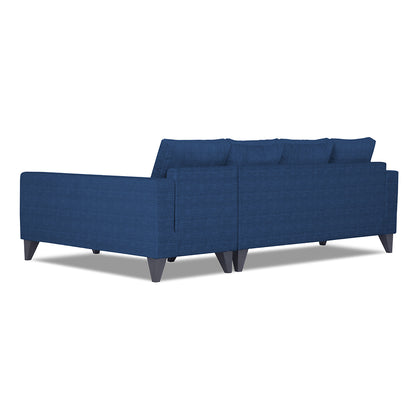 Adorn India Beetle Plus Stripes L Shape 6 Seater Sofa Set (Right Hand Side) (Blue) (3 Year Warranty)