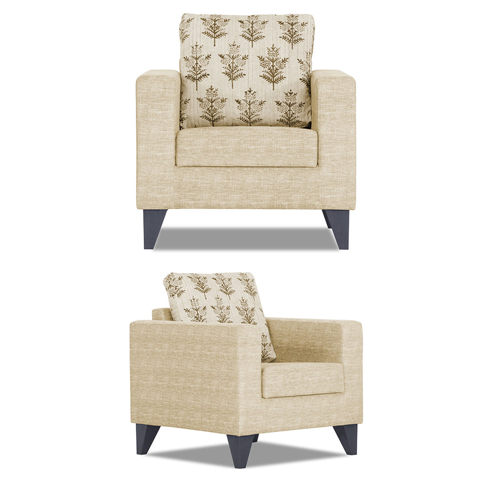 Adorn India Straight line Plus Leaf 3+2+1 6 Seater Sofa Set (Beige) (3 Year Warranty)