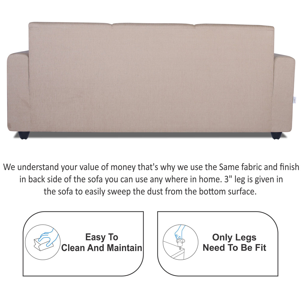 Adorn India Monteno Six Seater 3+2+1 Sofa Set(Beige) (3 Year Warranty)
