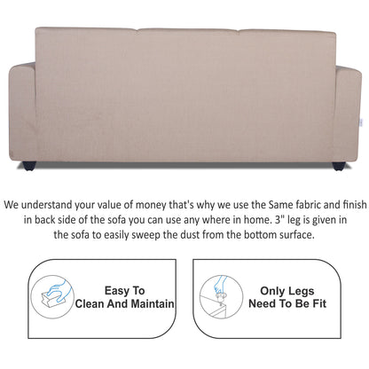 Adorn India Monteno Six Seater 3+2+1 Sofa Set(Beige) (3 Year Warranty)