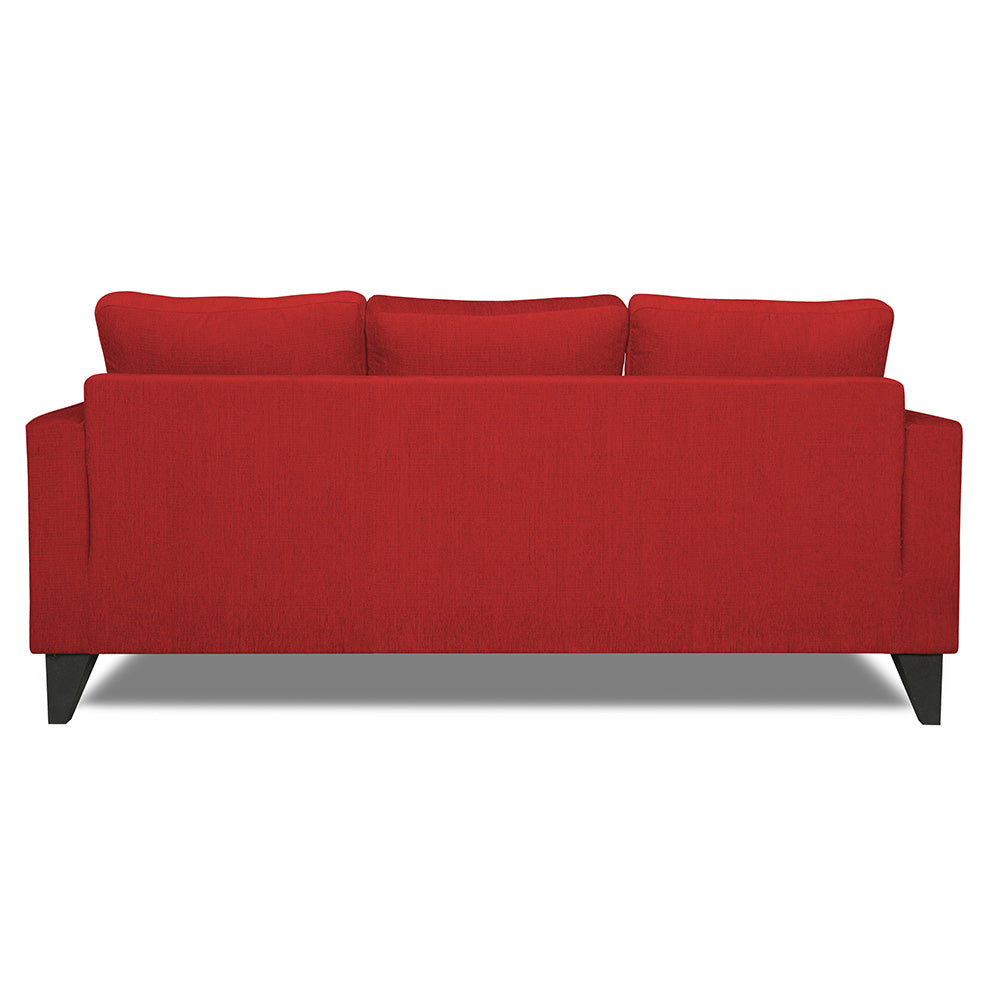 Adorn India Chandler L Shape 4 Seater Sofa Set Plain (Red)