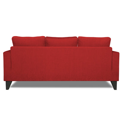 Adorn India Chandler L Shape 4 Seater Sofa Set Plain (Red)