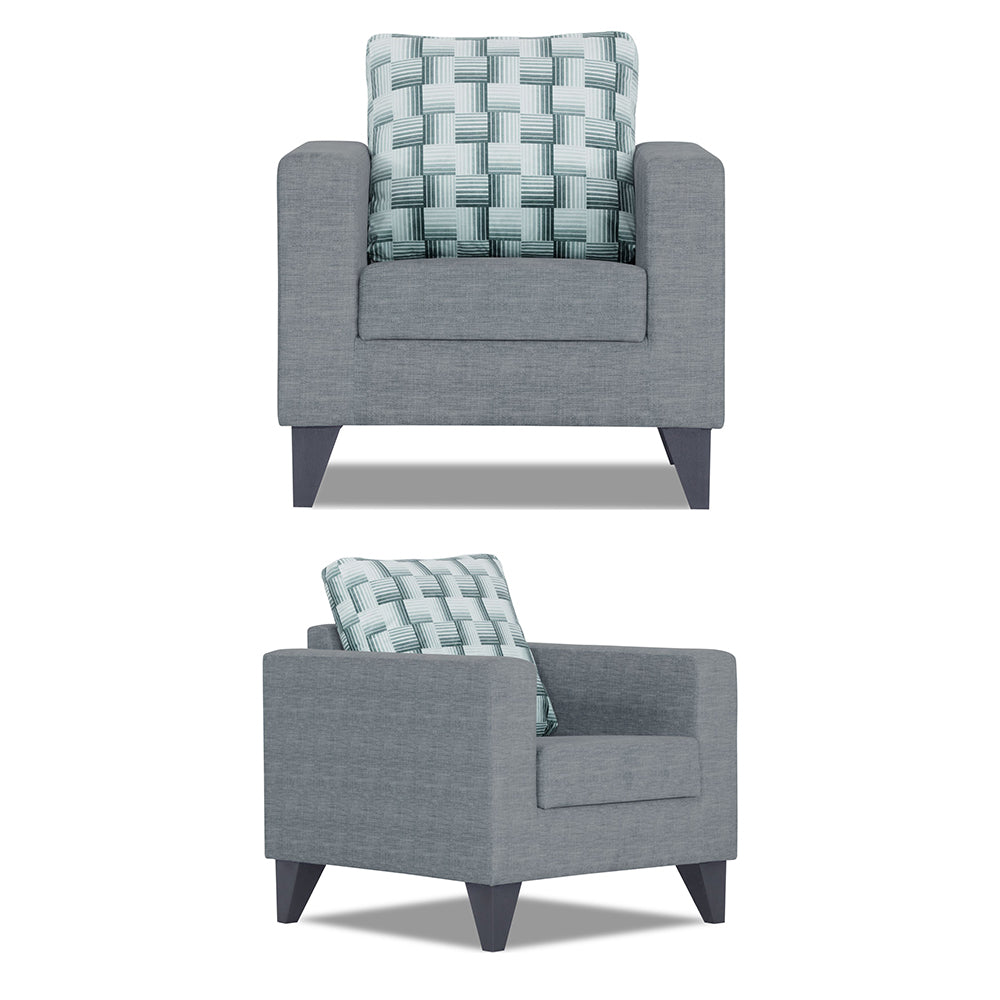 Adorn India Straight line Plus Bricks 3+2+1 6 Seater Sofa Set (Grey) (3 Year Warranty)
