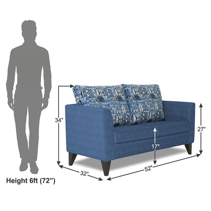 Adorn India Sheldon Crafty 2 Seater Sofa (Blue)