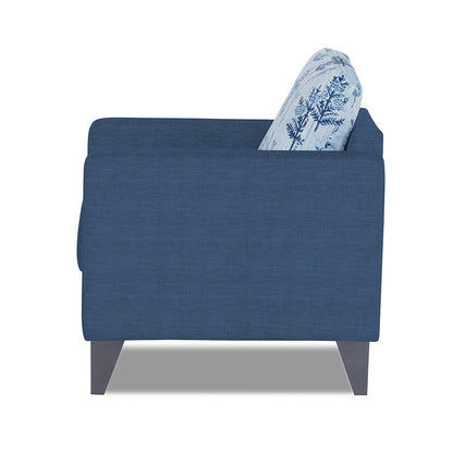 Adorn India Straight line Plus Leaf 1 Seater Sofa (Blue) (3 Year Warranty)