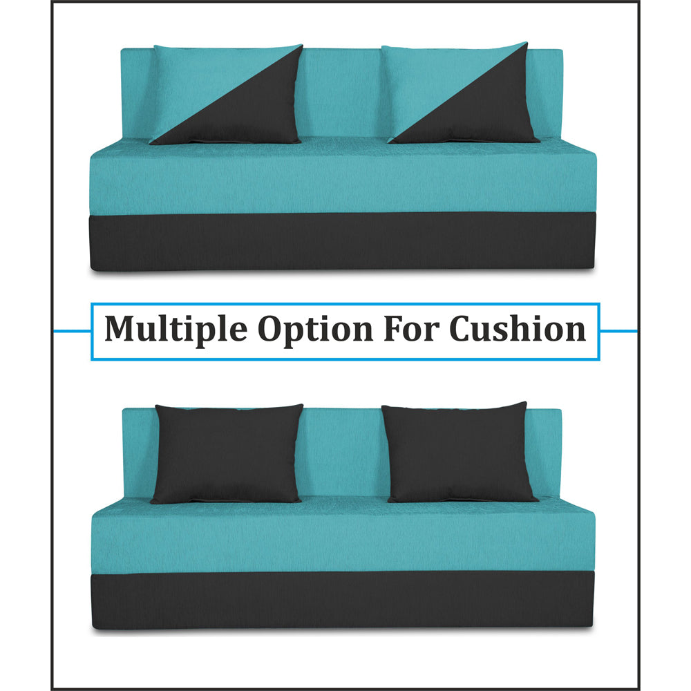 Adorn India Easy Desmond 4 Seater Sofa Cum Bed 6 x 6 (Rust & Black) (1 Year Warranty)